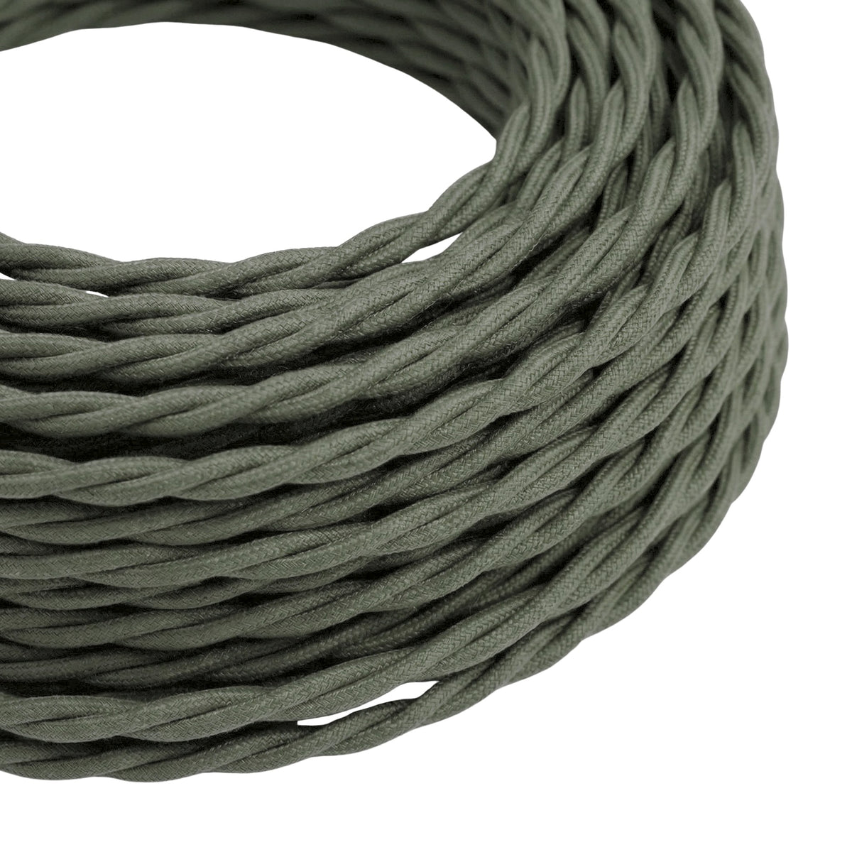 Twisted cotton fabric cable – Sage green