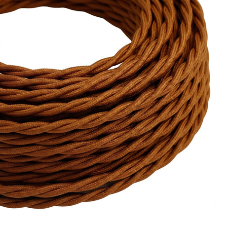 Twisted silk-effect fabric cable – Amber