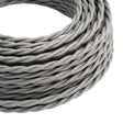 Twisted silk-effect fabric cable – Silver