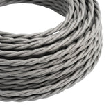 Twisted silk-effect fabric cable – Silver