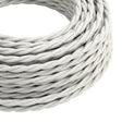 Twisted silk-effect fabric cable – Optical white
