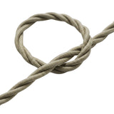 Twisted silk-effect fabric cable – Pearl white