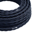 Twisted silk-effect fabric cable – Deep blue
