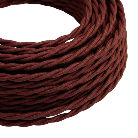Twisted silk-effect fabric cable – Burgundy