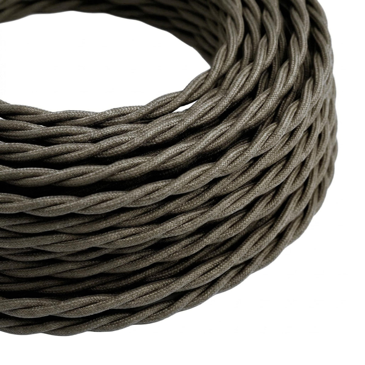Twisted silk-effect fabric cable – Dark grey