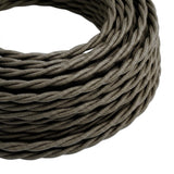 Twisted silk-effect fabric cable – Dark grey