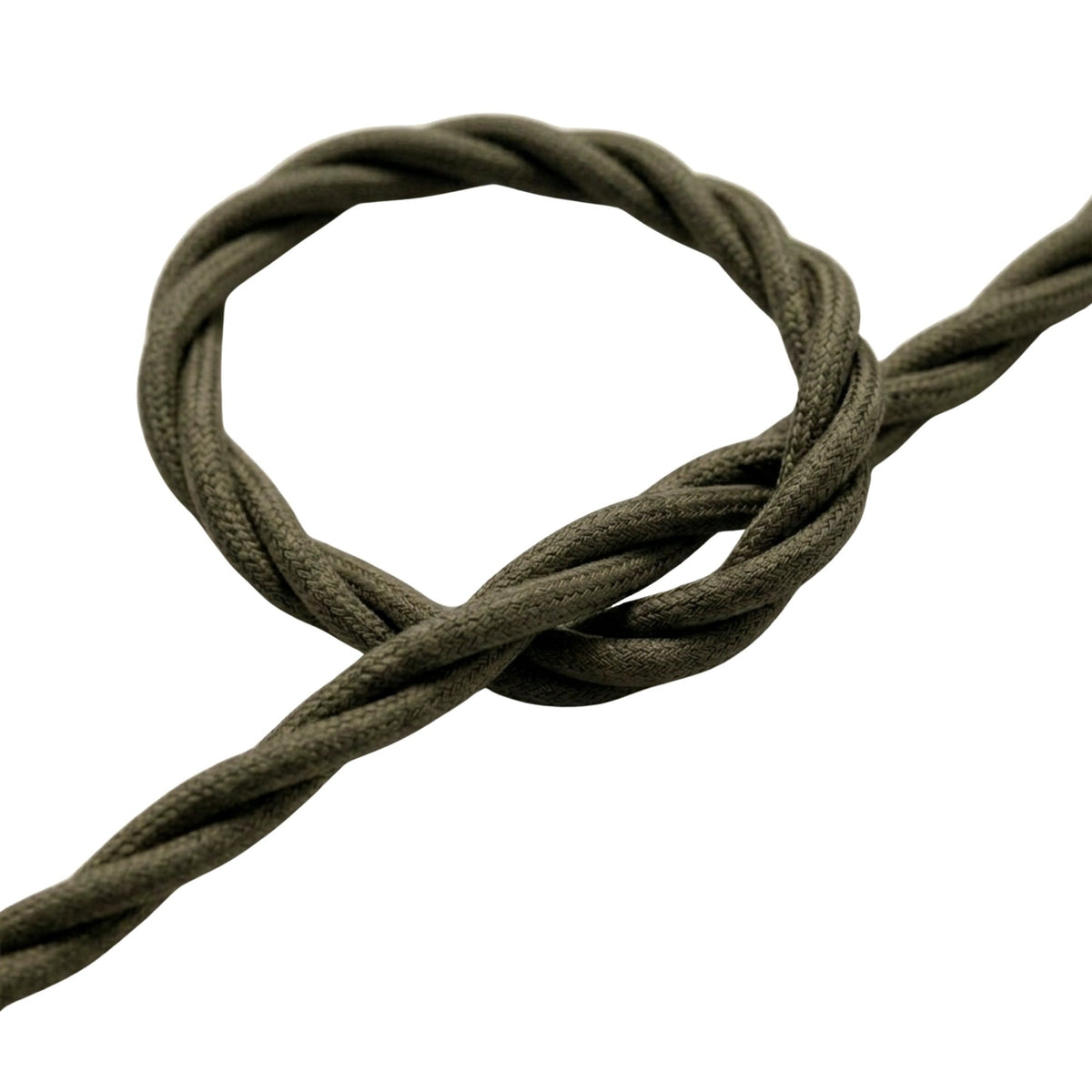 Twisted silk-effect fabric cable – Dark grey