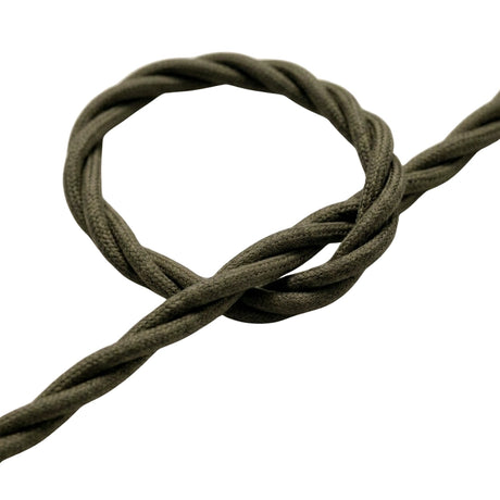 Twisted silk-effect fabric cable – Dark grey