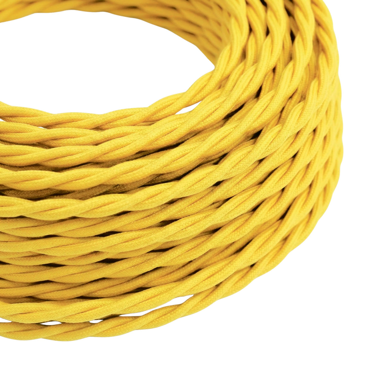 Twisted silk-effect fabric cable – Corn yellow