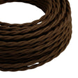Twisted silk-effect fabric cable – Espresso brown