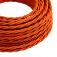 Twisted silk-effect fabric cable – Flame orange