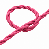 Twisted textile electric cable, fuchsia pink silk effect — view 2