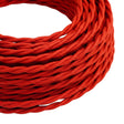 Twisted silk-effect fabric cable – Fire red