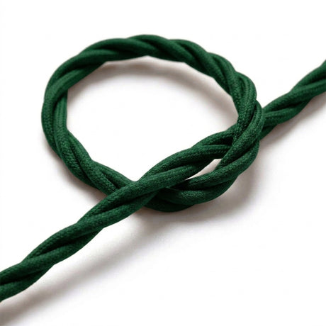 Twisted silk-effect fabric cable – Forest green