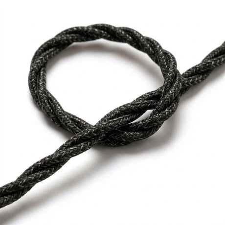 Twisted natural linen fabric cable – Anthracite grey