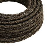 Twisted natural linen fabric cable – Brown