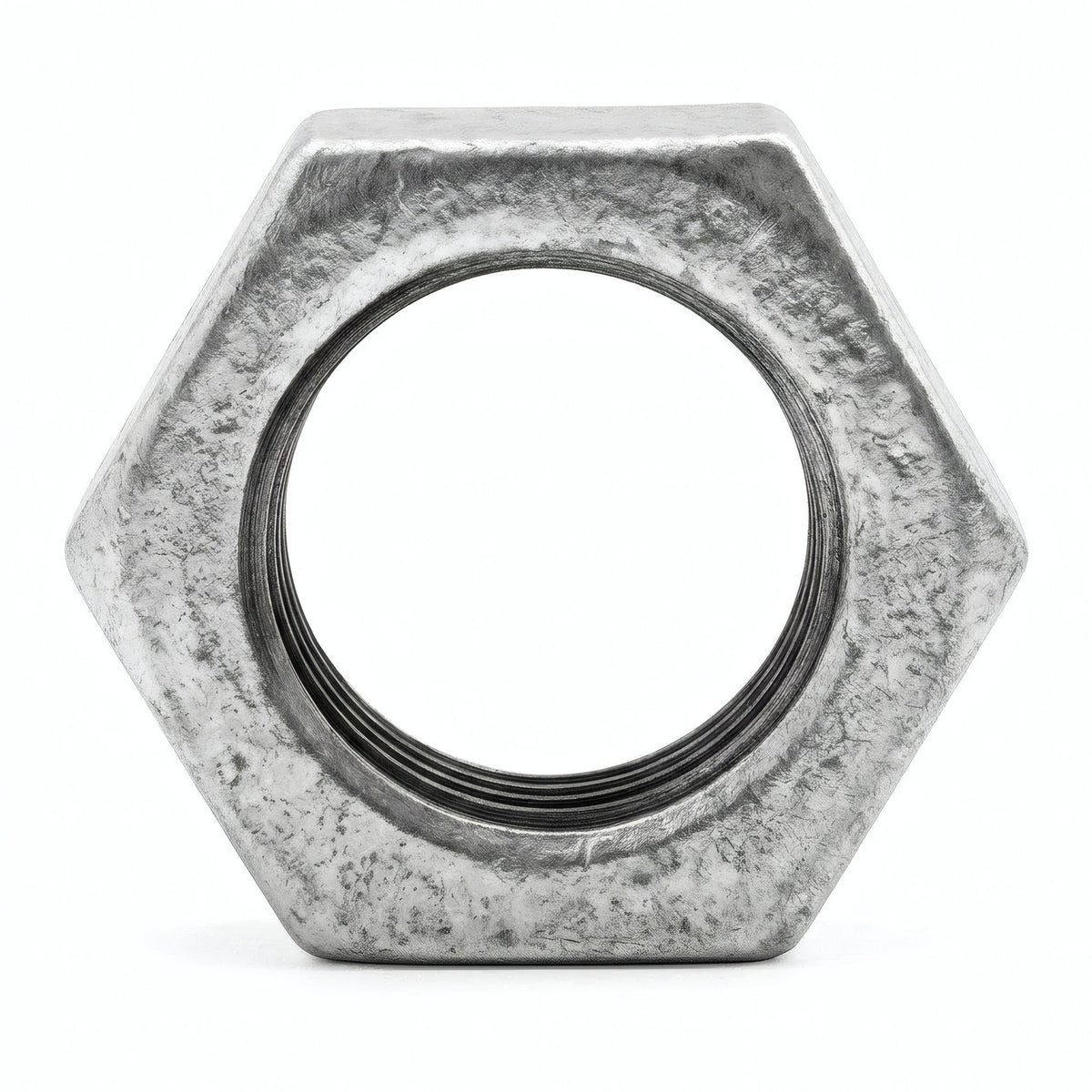 Lock nut in galvanised cast iron - product photo on white background 4