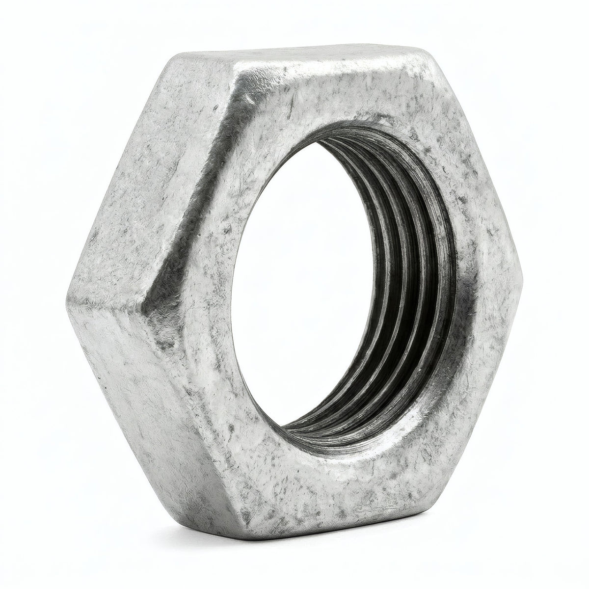 Lock nut in galvanised cast iron - product photo on white background 11