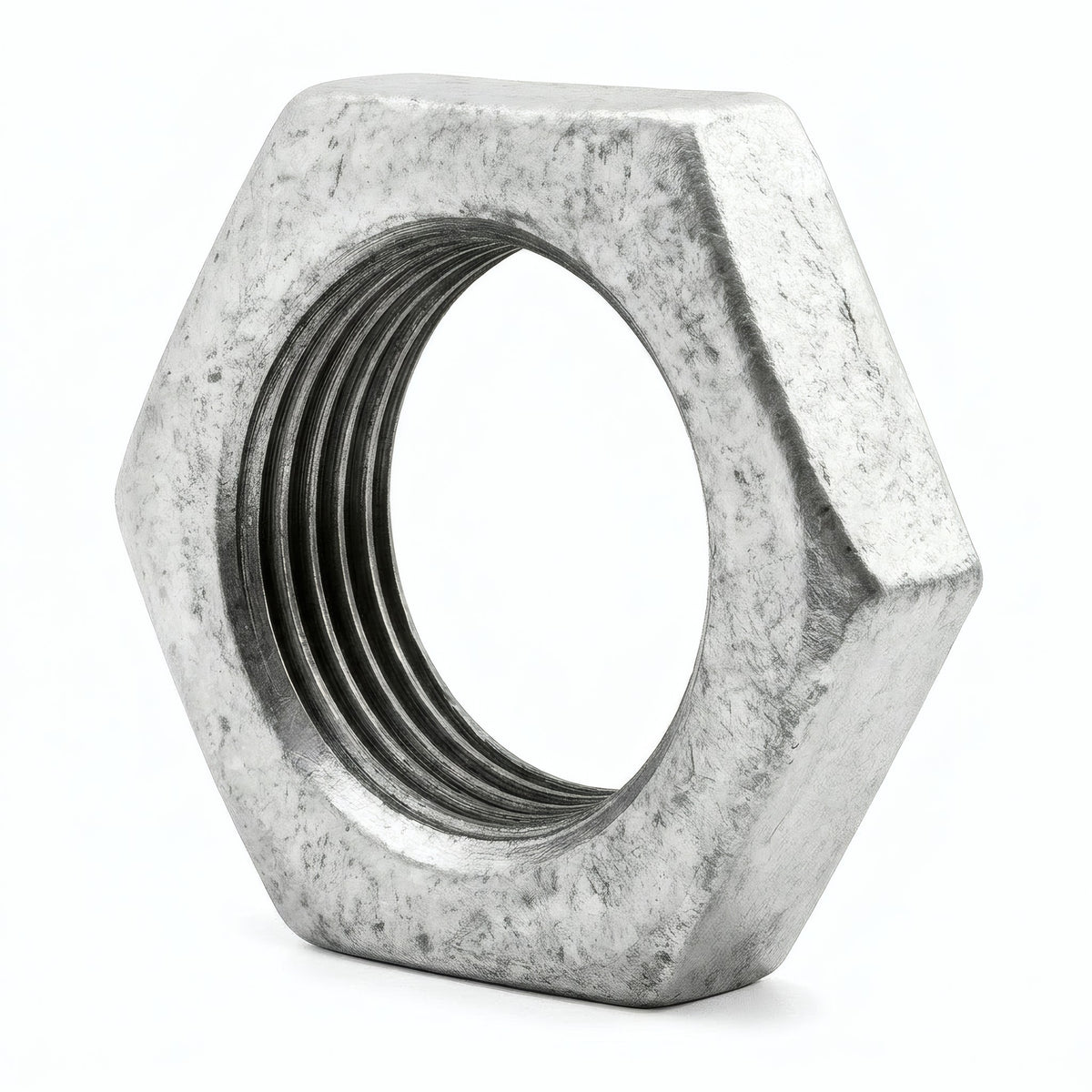 Lock nut in galvanised cast iron - product photo on white background 12