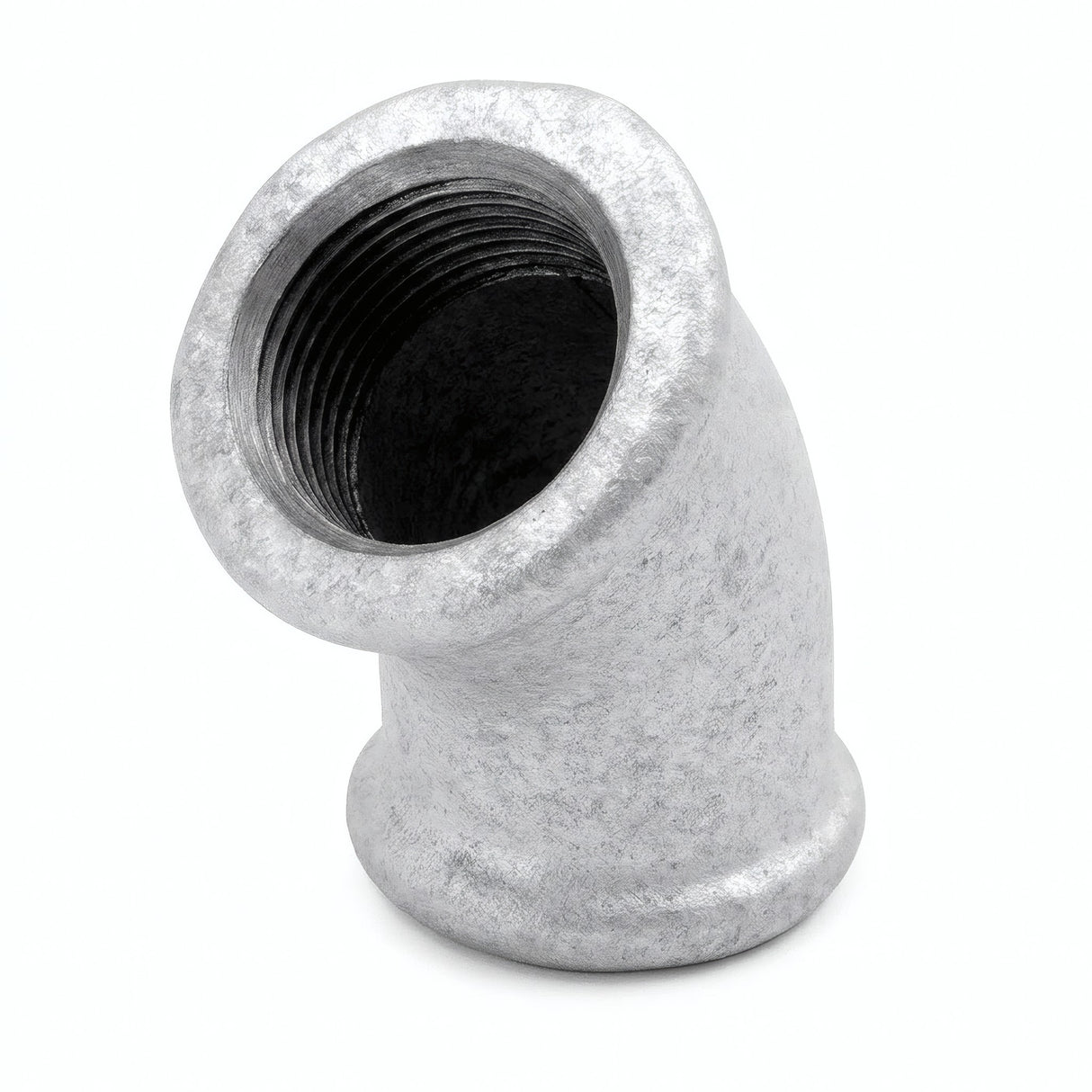 Coude 45° F/F fonte galvanisée - photo produit fond blanc 5