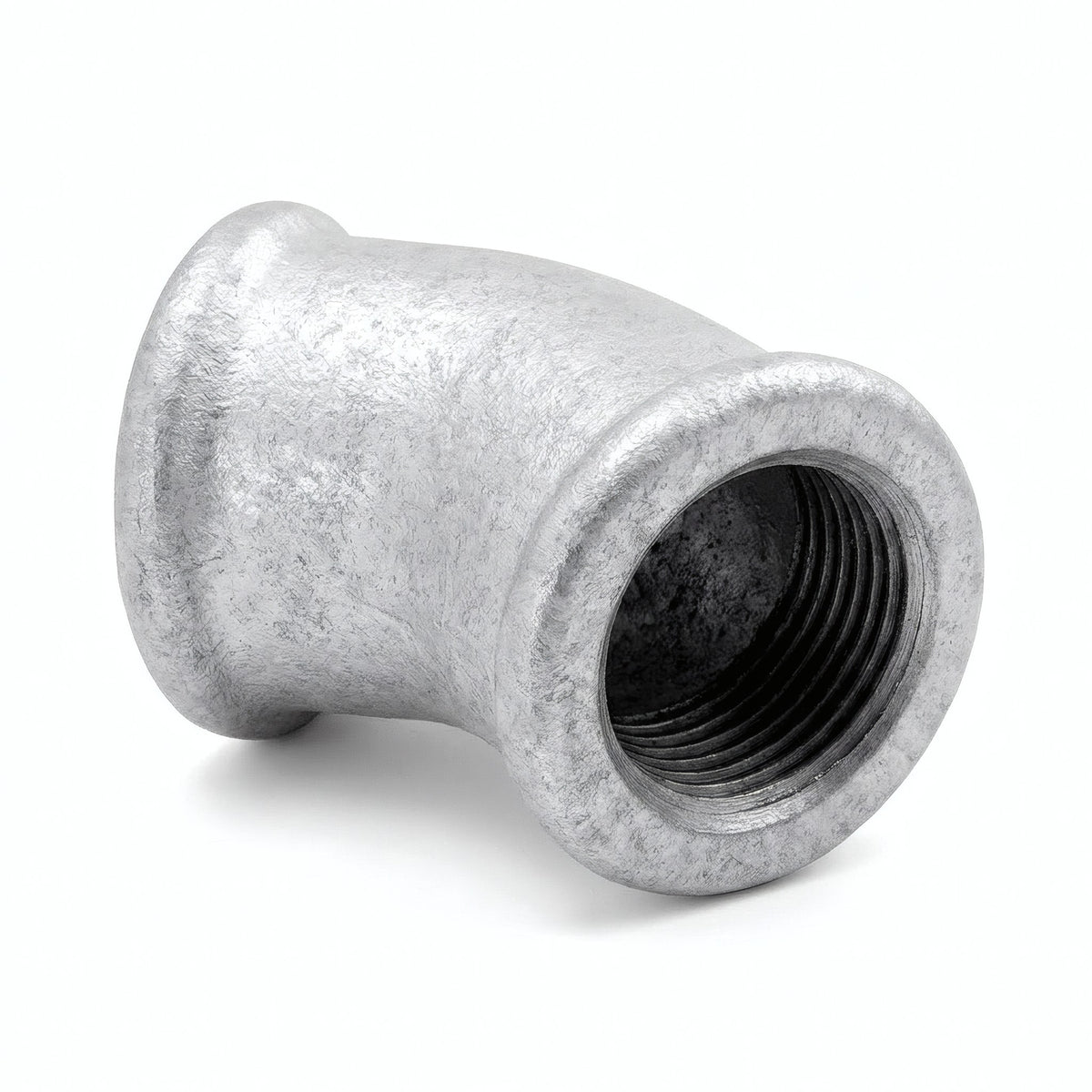 45° elbow F/F in galvanised cast iron - product photo on white background 16
