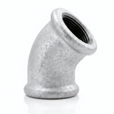 45° elbow F/F in galvanised cast iron - product photo on white background 19