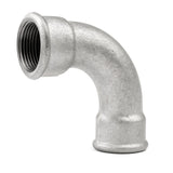Galvanized cast iron female curved elbow