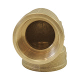 90° female-to-female elbow in CW617N brass BSP - front view