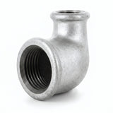 Reducing 90° elbow F/F in galvanised cast iron - product photo on white background 6