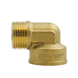 Male-female reduced elbow in CW617N brass BSP - isometric view