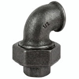 Union elbow F/F in black cast iron - product photo on white background 1