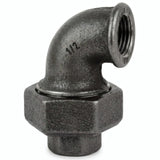 Union elbow F/F in black cast iron - product photo on white background 6