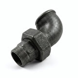 Union elbow M/F in black cast iron - product photo on white background 4
