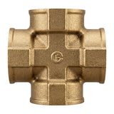Croix égale femelle 4 sorties en laiton CW617N BSP - vue isométrique