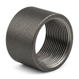 Demi-manchon acier noir – bague filetée en vue trois quarts, ouverture côté droit