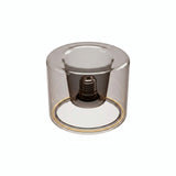 E27 LED donut bulb in smoked glass, Ø 120 mm, switched off, recessed E27 base visible, white background