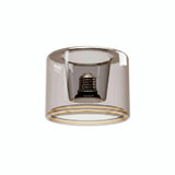 E27 LED donut bulb in smoked glass, Ø 120 mm, three-quarter view, white background
