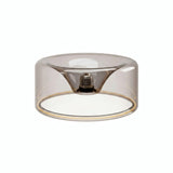 E27 LED donut bulb in smoked glass, Ø 195 mm, switched off, recessed E27 base visible, white background