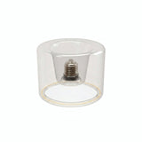 E27 LED donut bulb in clear glass, Ø 120 mm, three-quarter view, white background