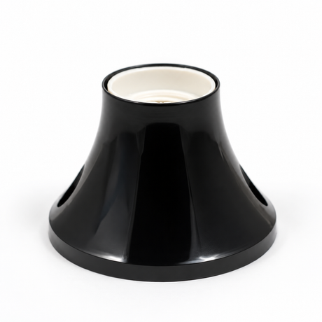 Straight thermoplastic E27 socket for wall or ceiling — black — view 1