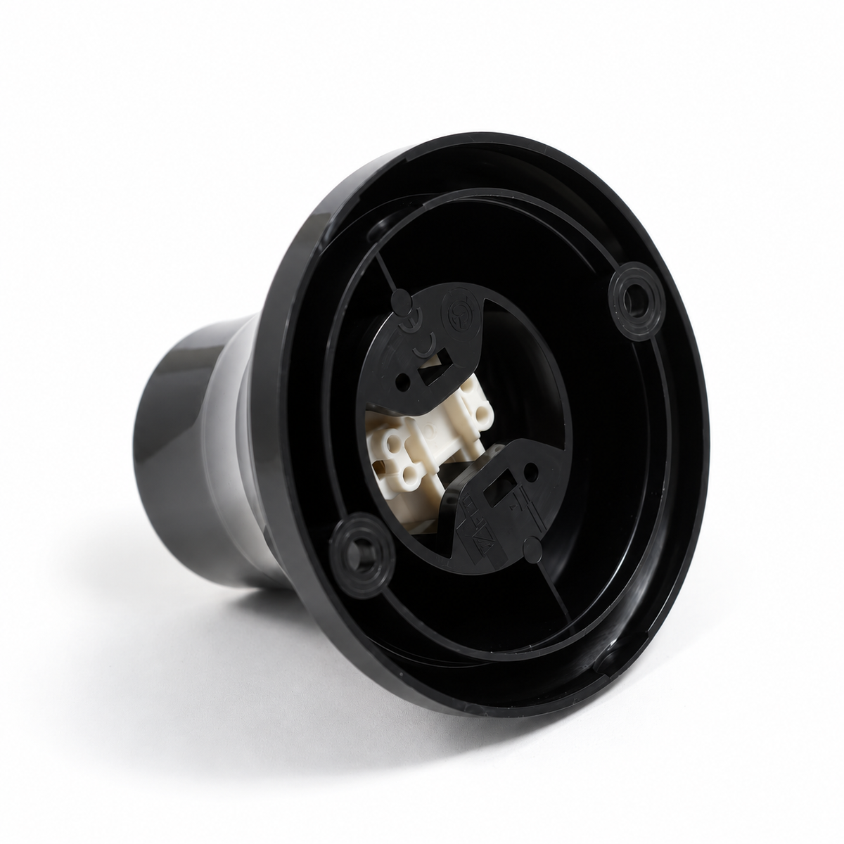 Straight thermoplastic E27 socket for wall or ceiling — black — view 2