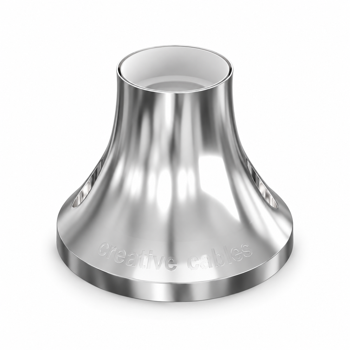 Metallic-finish E27 socket for wall or ceiling — chrome finish — view 1