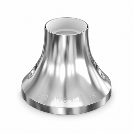 Metallic-finish E27 socket for wall or ceiling — chrome finish — view 1