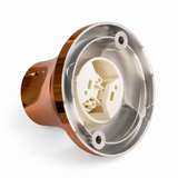 Metallic-finish E27 socket for wall or ceiling — copper finish — view 2