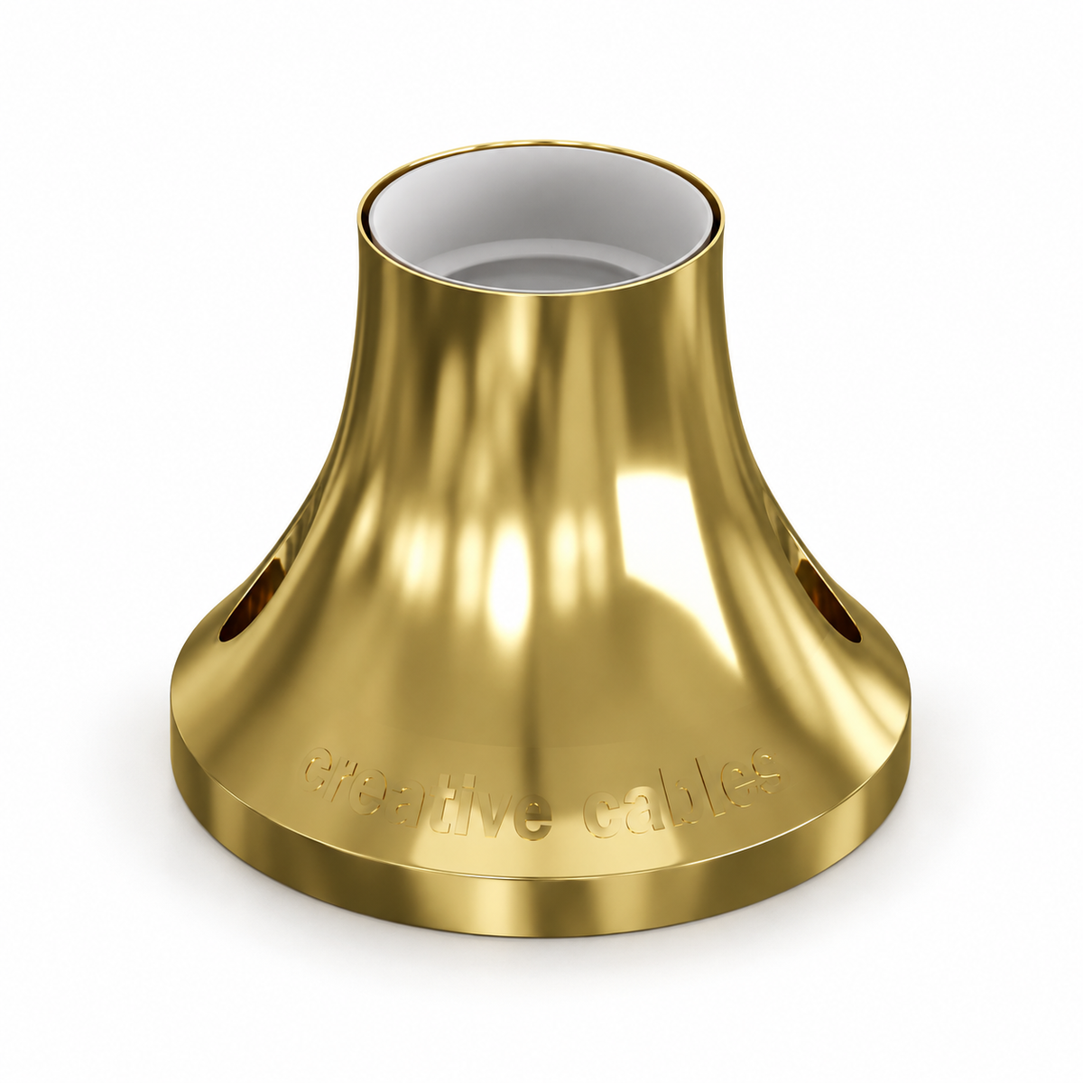 Metallic-finish E27 socket for wall or ceiling — gold finish — view 1