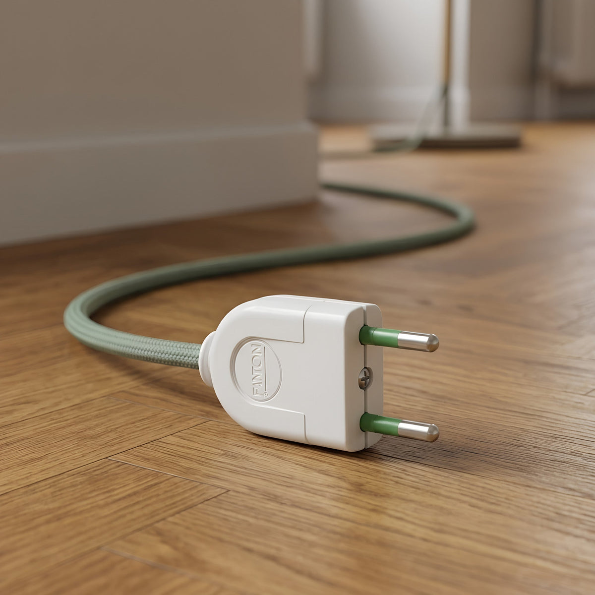 Straight electrical plug, small model for lamps