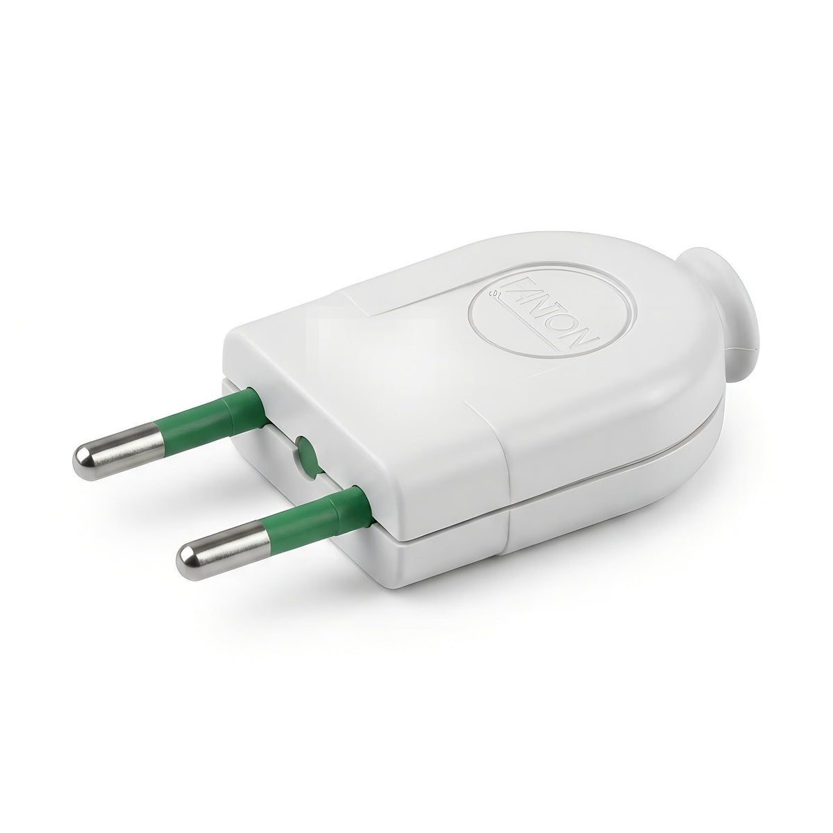 Straight electrical plug, small model for lamps — White
