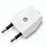European 2-pole electrical plug with axial cable exit — White