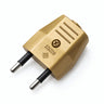 European 2-pole electrical plug with axial cable exit — Satin bronze