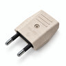 European 2-pole electrical plug with axial cable exit — Wood effect